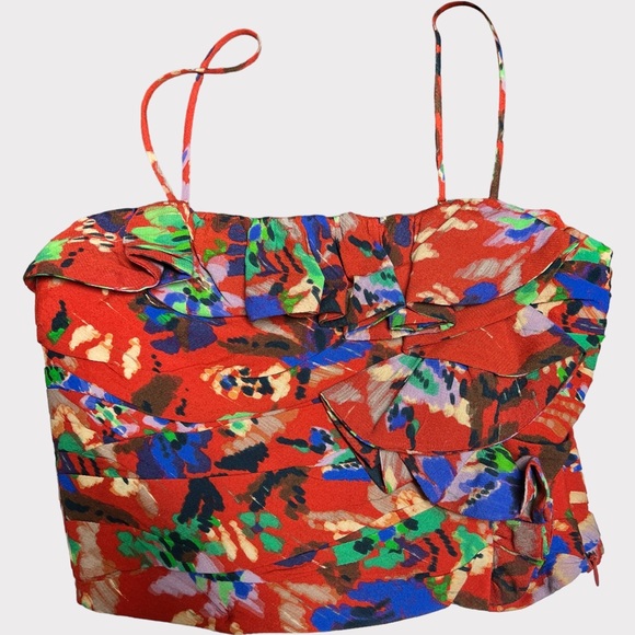 ZARA Ruffle Crop Top Corset Coquette Style - Picture 3 of 6